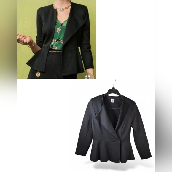 Cabi Agency Double Snap Front Peplum Ponte Blazer Jacket  #3549 Size 4 - Picture 14 of 16